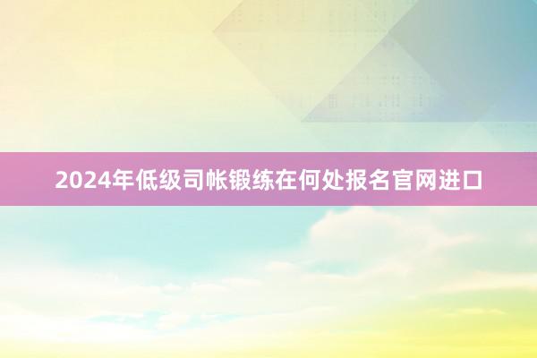 2024年低级司帐锻练在何处报名官网进口