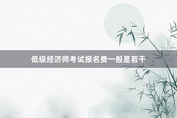 低级经济师考试报名费一般是若干